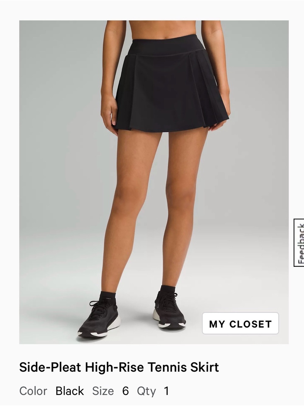 lululemon athletica Black Side-Pleat High-Rise Tennis Skirt